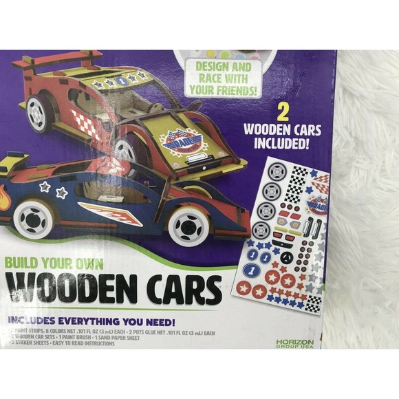 Color Zone Horizon Group Build Your Own Wooden Cars (2 Wooden Cars Included) - Picture 3 of 5